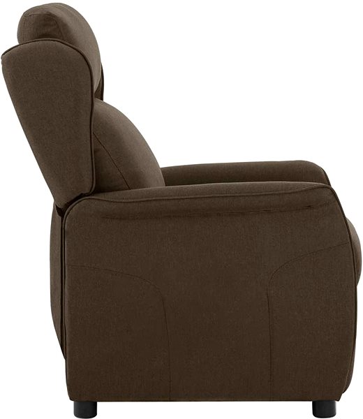 Křeslo Polohovací křeslo hnědé textil Boční pohled