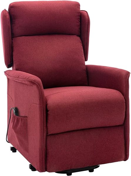 Křeslo Zvedací polohovací křeslo vínové textil Lifestyle