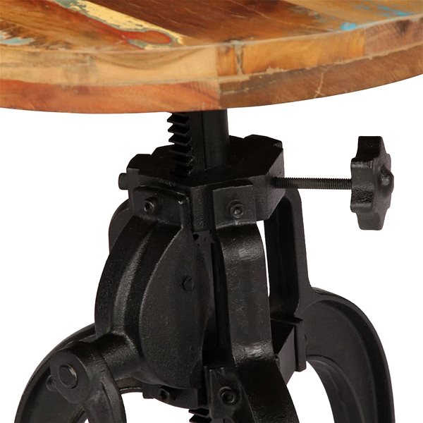 Odkladací stolík Odkladací stolík 45 × (45–62) cm recyklované drevo a liatina ...