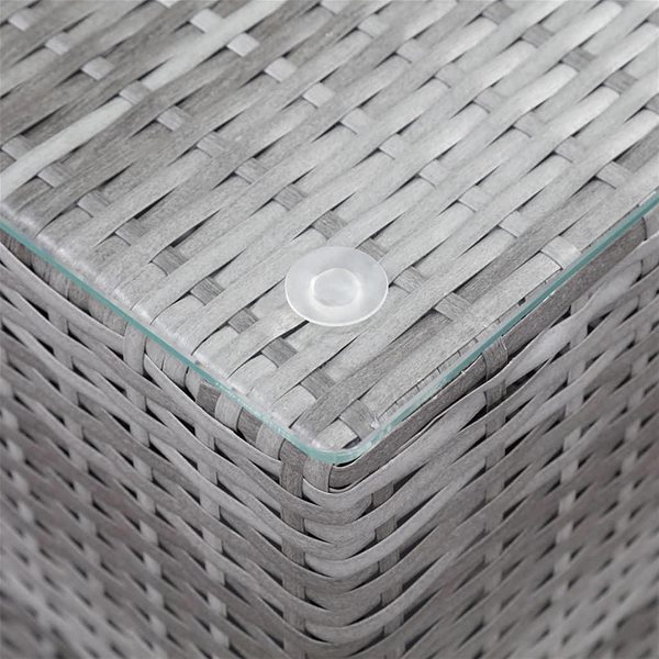 Odkladací stolík Odkladacie stolíky so sklenenou doskou sivé polyratan, 3 ks ...