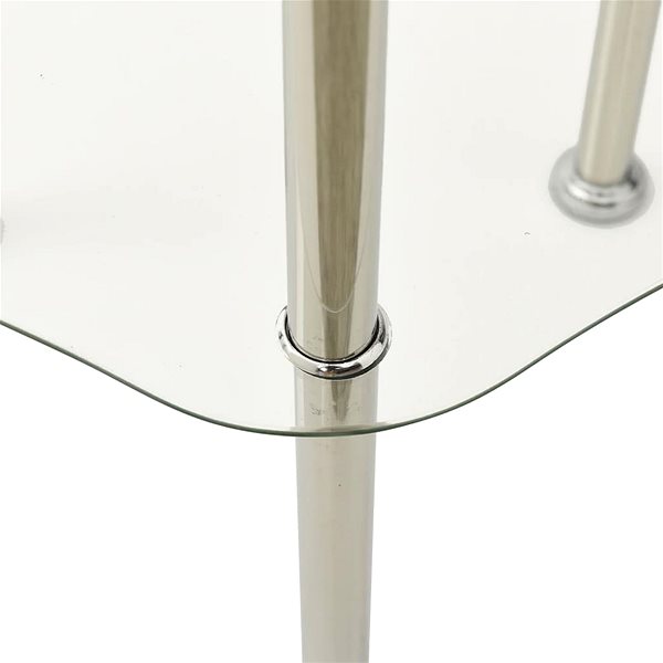 Odkladací stolík 2-policový odkladací stôl priehľadný 38 × 38 × 50 cm tvrdené sklo ...