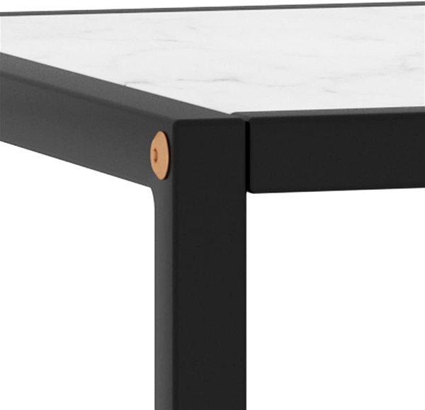 Odkladací stolík Čajový stolík čierny s bielym mramorovým sklom 90 × 90 × 50 cm ...