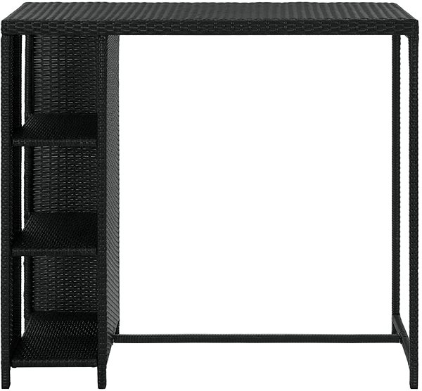 Barový stôl Barový stolík s úložným regálom čierny 120 × 60 × 110 cm polyratan ...
