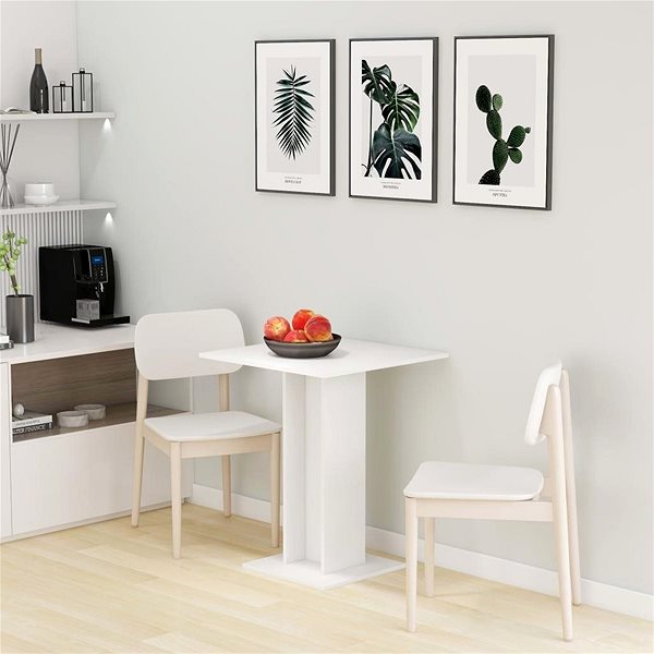 Barový stôl Bistro stolík biely 60 × 60 × 75 cm drevotrieska ...
