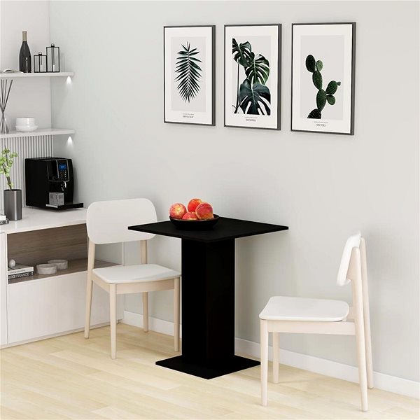 Barový stôl Bistro stolík čierny 60 × 60 × 75 cm drevotrieska ...