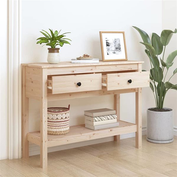Konzolový stolík Konzolový stolík 100 × 35 × 75 cm masívne borovicové drevo ...