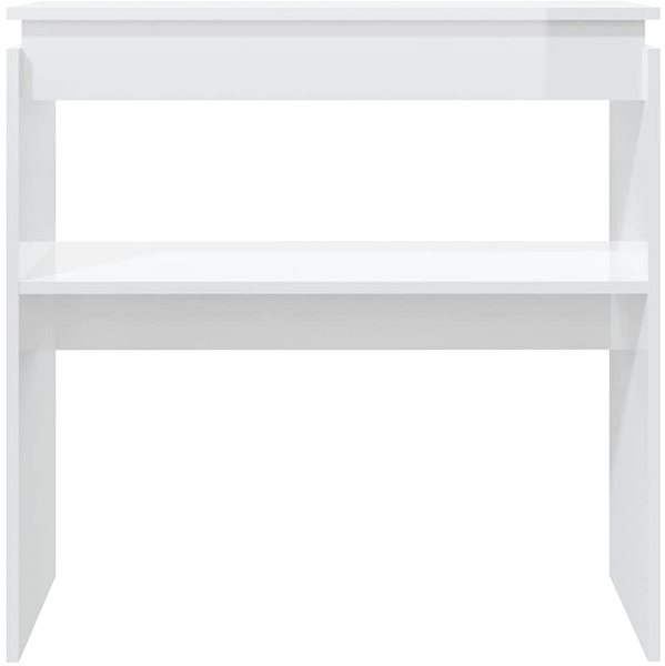 Konzolový stolík Konzolový stolík biely vysoký lesk 80 × 30 × 80 cm drevotrieska ...