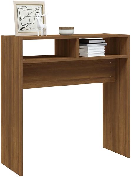 Konzolový stolík Konzolový stolík hnedý dub 78 × 30 × 80 cm kompozitné drevo ...