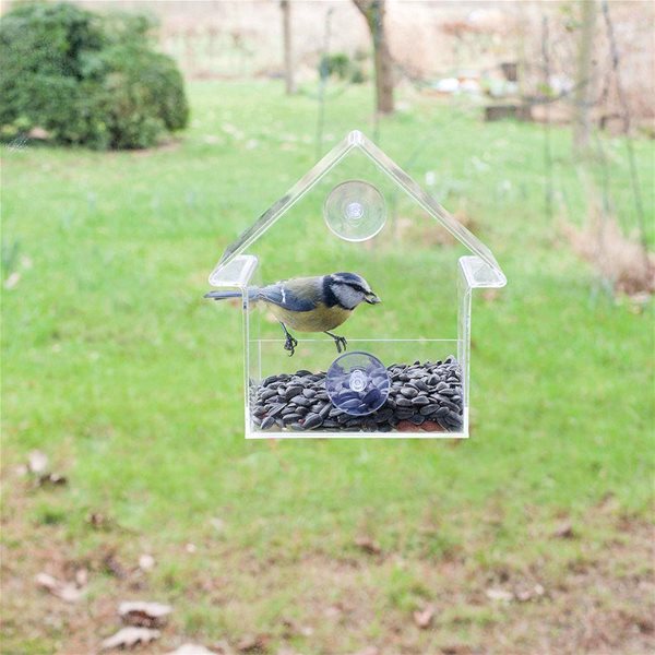 Krmítko pre vtáky Esschert Design Akrylové kŕmidlo do okna 15 × 10 × 15,3 cm FB370 ...