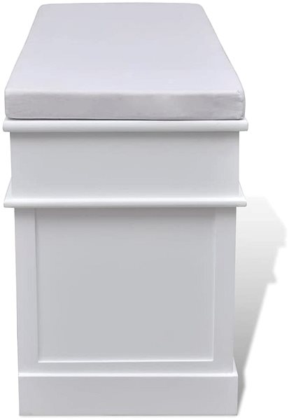 Lavica Biela skladovacia lavica s vankúšom 2 zásuvky 3 krabice ...