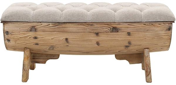 Lavica Úložná lavica z masívneho dreva a tkaniny 103 × 51 × 44 cm ...