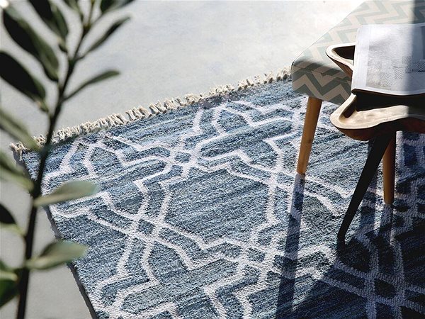 Koberec Modrý bavlnený koberec 140 × 200 cm ADIYAMAN, 60343 ...