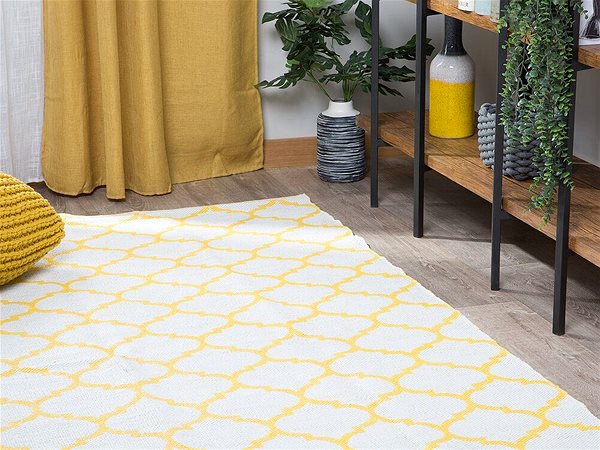 Koberec Kanárikovo žltý obojstranný koberec s geometrickým vzorom 160 × 230 cm AKSU, 141840 ...
