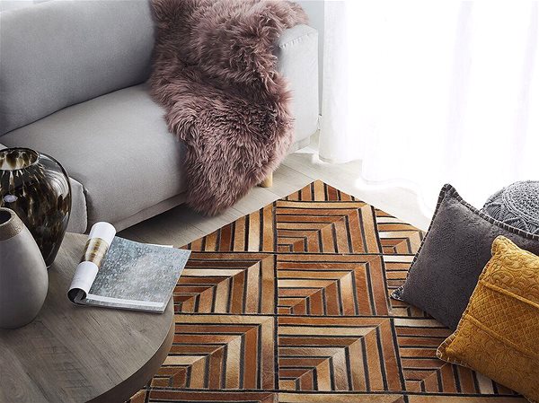Koberec Hnedý kožený koberec  160 × 230 cm TEKIR, 202890 ...