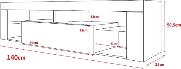 TV stolík RTV Everest 2 + LED, 5907763643008 ...