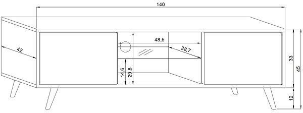 TV stolík RTV Sweden 1 + LED, 5903018215341 ...