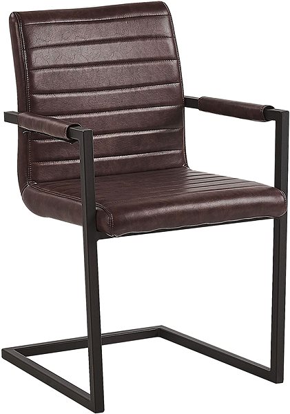 Jedálenská stolička Sada 2 jedálenských stoličiek v hnedej farbe z ekokože BUFORD , 244331 ...