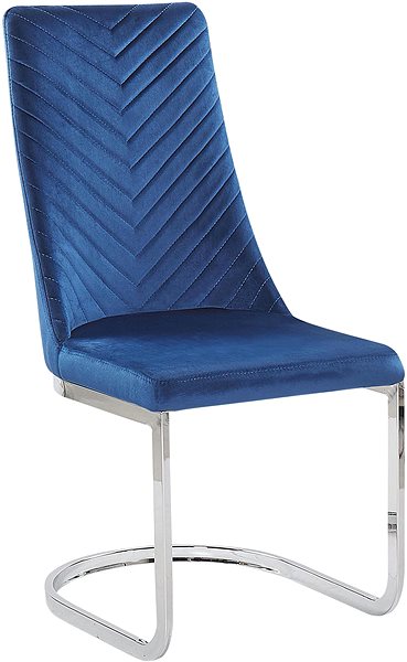 Jedálenská stolička Sada 2 zamatových modrých jedálenských stoličiek ALTOONA, 251087 ...