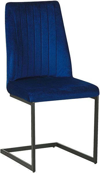 Jedálenská stolička Sada 2 zamatových modrých jedálenských stoličiek LAVONIA, 239680 ...