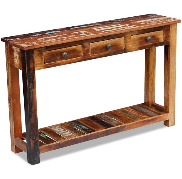 Konzolový stolík Konzolový stolík masívne recyklované drevo 120 × 30 × 76 cm ...