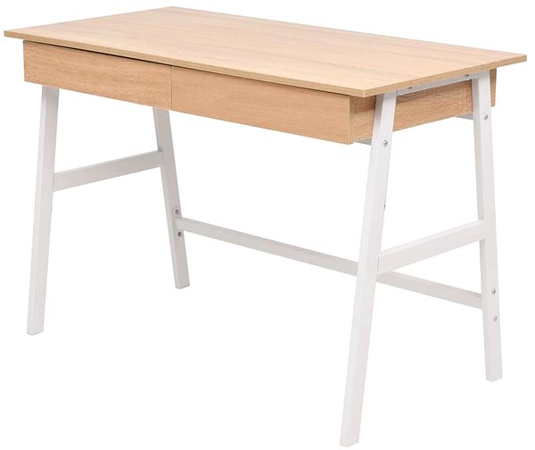 Písací stôl Písací stôl 110 × 55 × 75 cm farba dub a biely ...