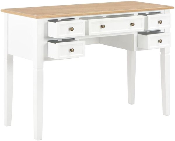 Písací stôl Písací stôl biely 109,5 × 45 × 77,5 cm drevo ...