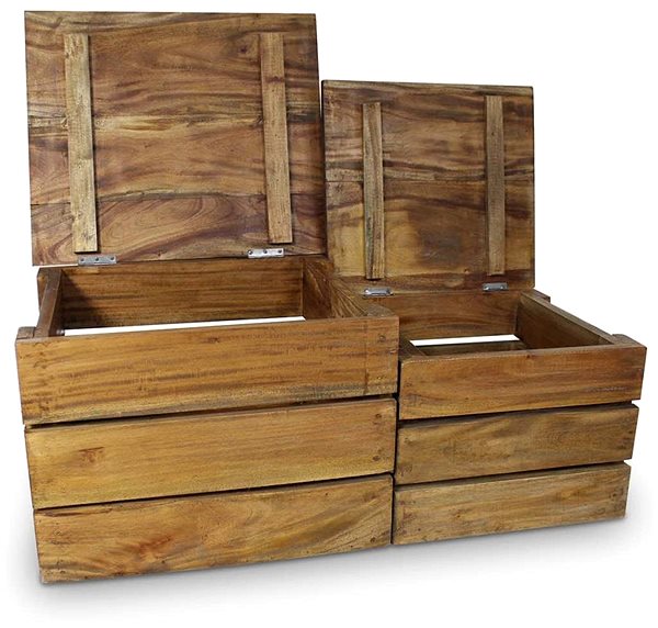 Úložný box 2-dielna súprava úložných boxov z masívneho recyklovaného dreva ...