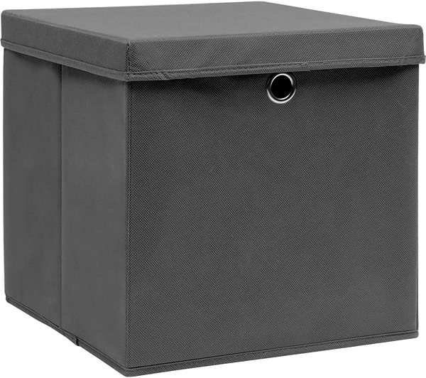 Úložný box Úložné boxy s vekami 4 ks sivé 32 × 32 × 32 cm textil ...