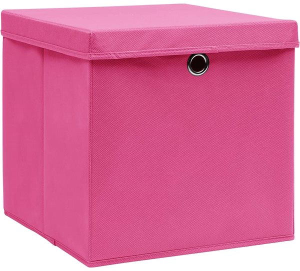 Úložný box Úložné boxy s vekami 10 ks ružové 32 × 32 × 32 cm textil ...