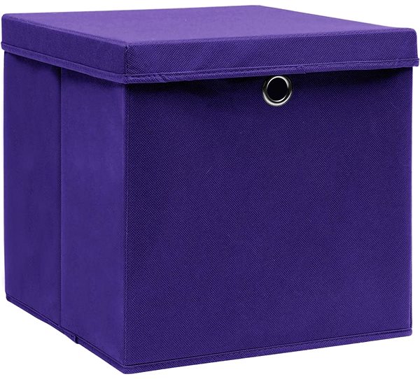 Úložný box Úložné boxy s vekami 10 ks fialové 32 × 32 × 32 cm textil ...
