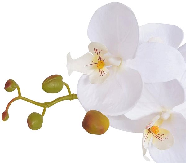 Umelý kvet Umelá rastlina orchidea s kvetináčom 75 cm biela ...