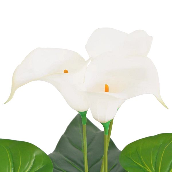 Umelý kvet Umelá rastlina kala s kvetináčom 45 cm biela ...