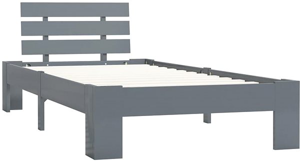 Posteľ Rám postele sivý masívny borovicové drevo 90 × 200 cm ...