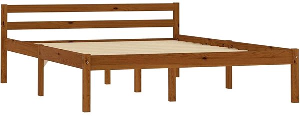 Rám postele Rám postele medovo hnedý masívna borovica 140 × 200 cm ...