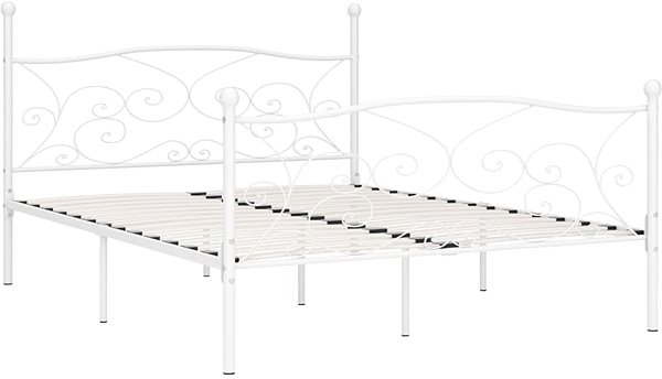 Postel Rám postele s laťkovým roštem bílý kov 180x200 cm ...