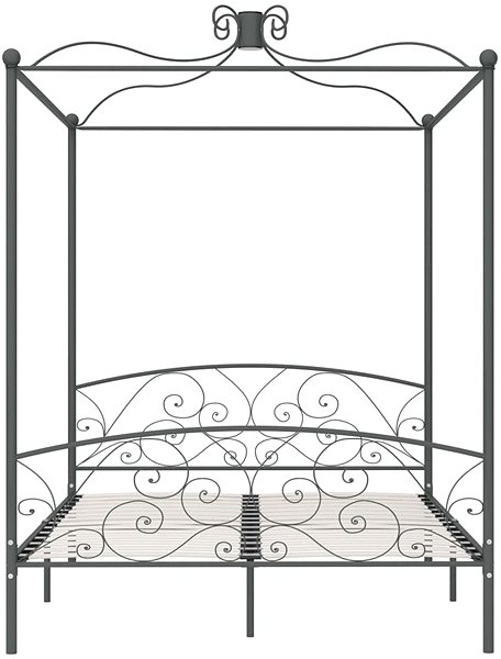 Rám postele Rám postele s baldachýnom sivý kovový 180 × 200 cm ...