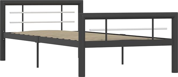 Posteľ Rám postele sivobiely kov 90 × 200 cm ...