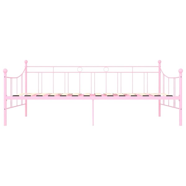 Posteľ Rám dennej postele ružový kov 90 × 200 cm ...