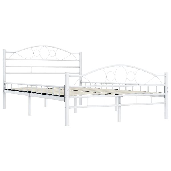 Rám postele Rám postele biely kovový 120 × 200 cm ...
