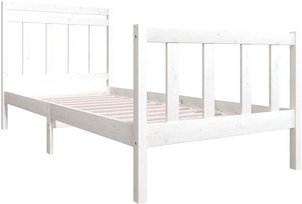 Rám postele Rám postele biely masívne drevo 100 × 200 cm, 3100710 ...