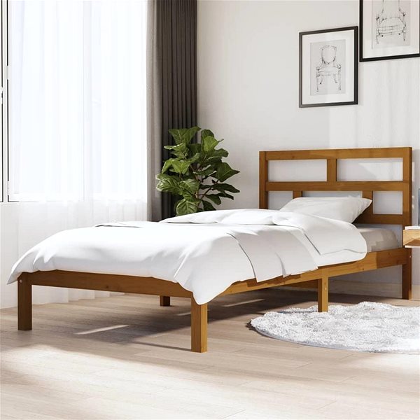 Posteľ Rám postele medovo hnedý masívna borovica 90 × 200 cm, 3101206 ...