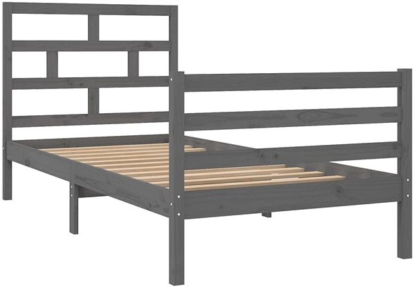 Postel Rám postele šedý masivní borovice 90 × 200 cm, 3101270 ...