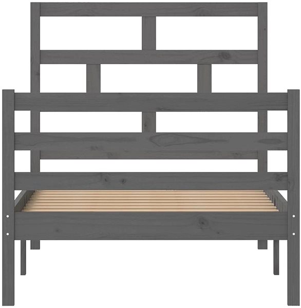 Postel Rám postele šedý masivní borovice 90 × 200 cm, 3101270 ...