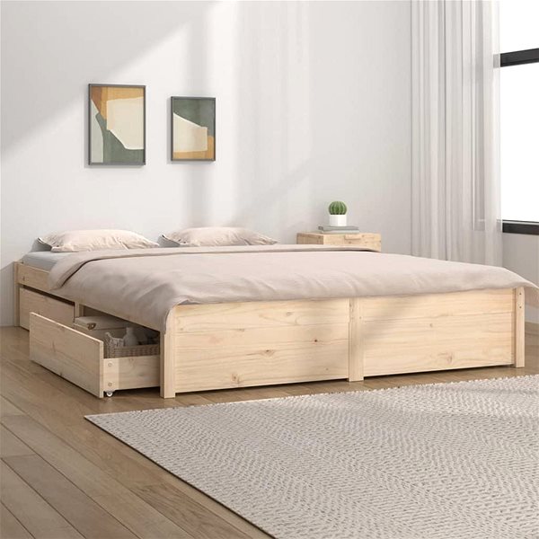 Posteľ Rám postele so zásuvkami 120 × 200 cm, 3103508 ...