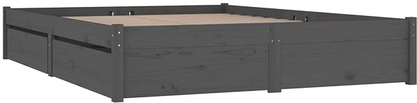 Postel Rám postele se zásuvkami šedý 140 × 200 cm, 3103515 ...