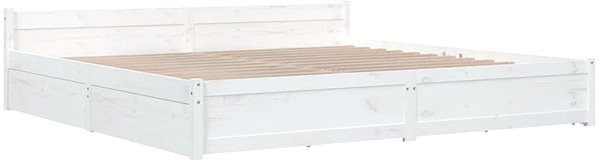 Posteľ Rám postele so zásuvkami biely 180 × 200 cm Super King, 3103575 ...