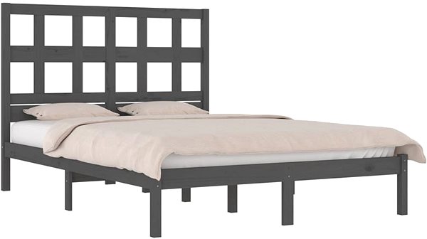 Rám postele Rám postele sivý masívna borovica 120 × 200 cm, 3104475 ...