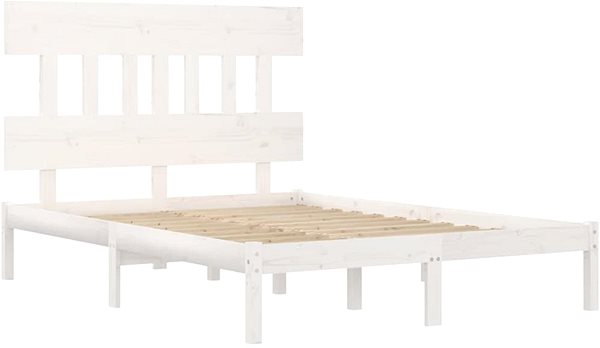 Postel Rám postele bílý masivní dřevo 120 × 200 cm, 3104734 ...