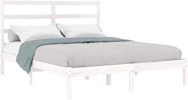 Rám postele Rám postele biely masívna borovica 120 × 200 cm, 3104929 ...