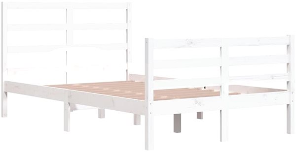 Posteľ Rám postele biely masívna borovica 120 × 200 cm, 3105002 ...